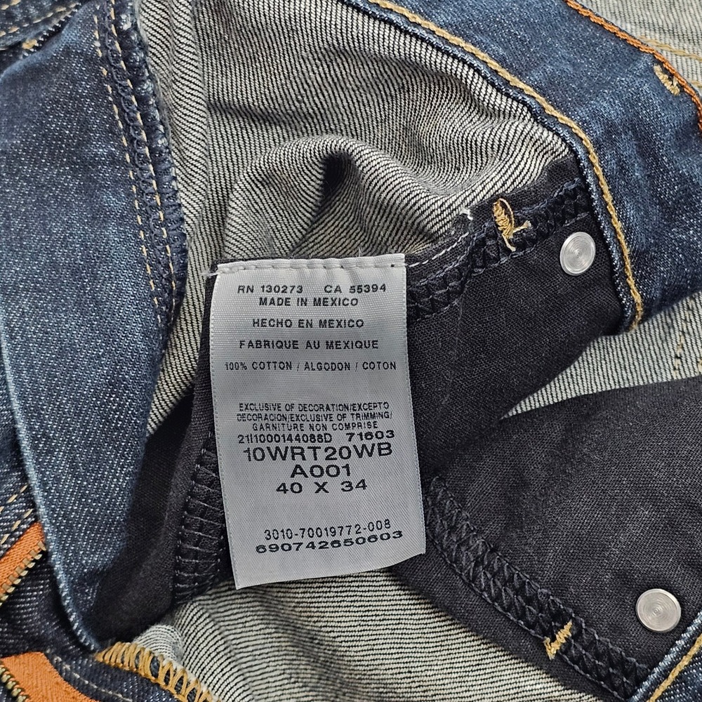 Wrangler Retro Relaxed Bootcut Jeans Mens 40x33 Dark Blue Denim Western Rodeo - Picture 5 of 12